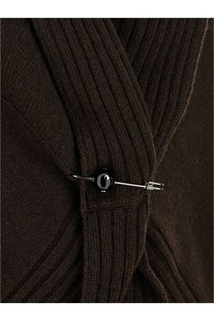 Cardigan in lana merino e cashmere nero ALBERTA FERRETTI | A090366010555